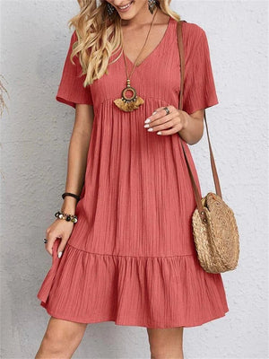 Vestido retro ajustado con escote en V y control de abdomen