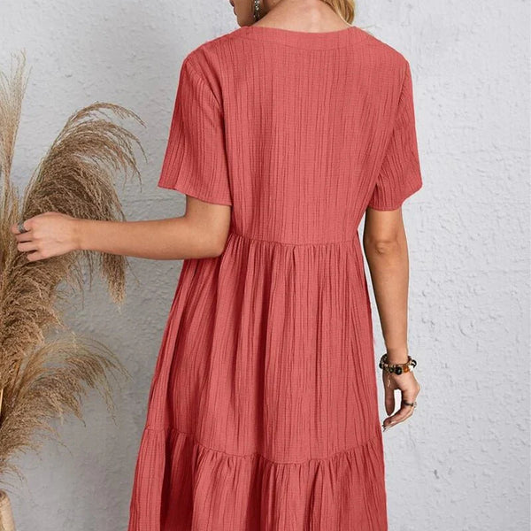 Vestido retro ajustado con escote en V y control de abdomen