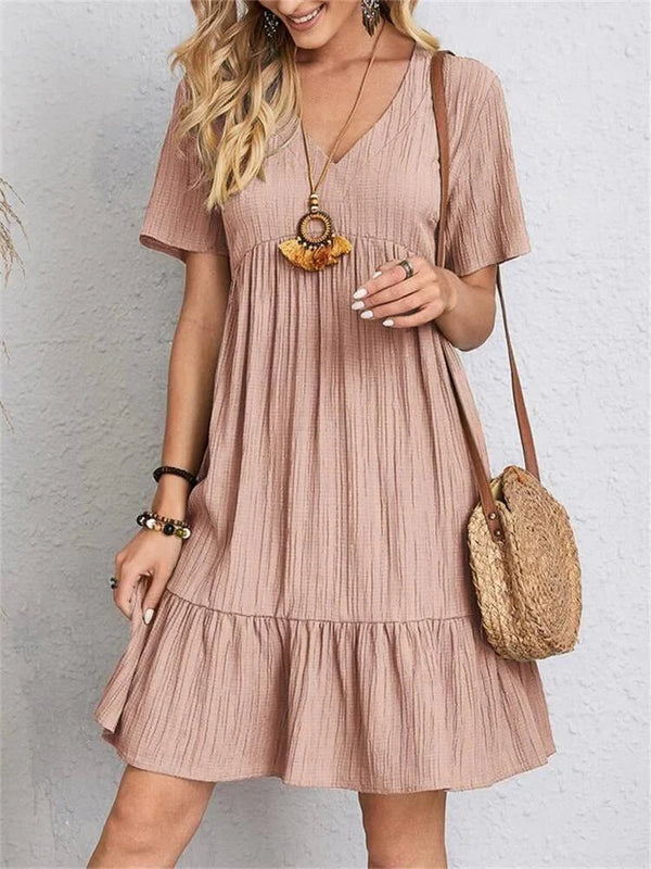 Vestido retro ajustado con escote en V y control de abdomen