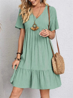 Vestido retro ajustado con escote en V y control de abdomen