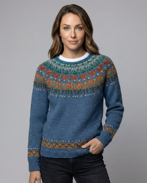 Suéter de punto nórdico Fair Isle para mujer