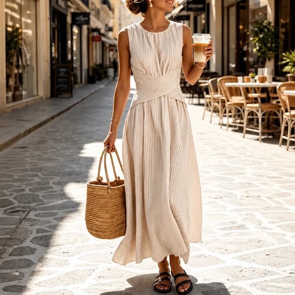 Women's Sleeveless Striped Summer Maxi Dress