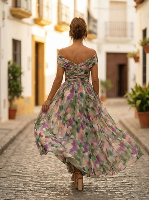 Women's Elegant Off-Shoulder Evening Maxi Dress