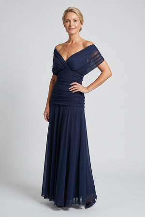 Women's Off-Shoulder Chiffon Evening Gown
