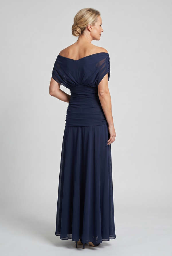 Women's Off-Shoulder Chiffon Evening Gown