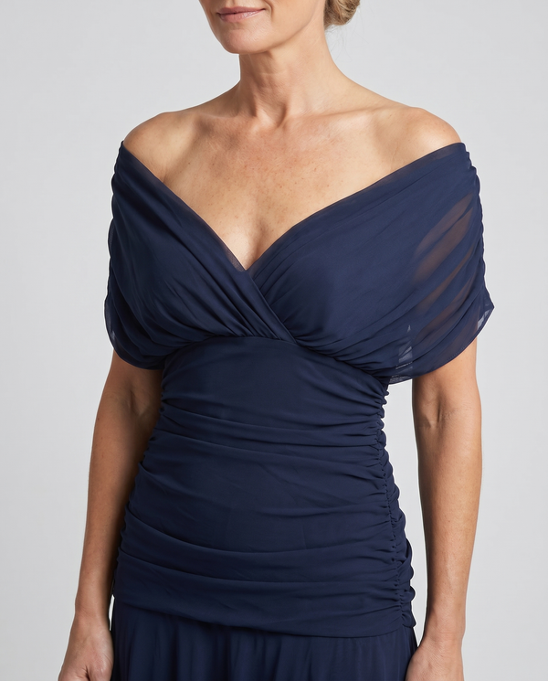 Women's Off-Shoulder Chiffon Evening Gown