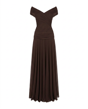 Women's Off-Shoulder Chiffon Evening Gown