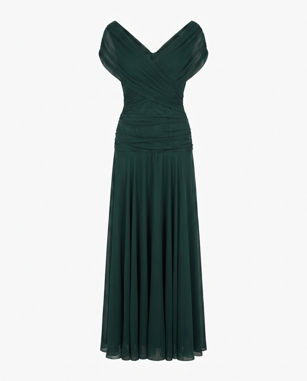 Women's Off-Shoulder Chiffon Evening Gown