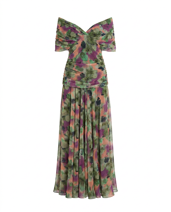 Women's Off-Shoulder Chiffon Evening Gown