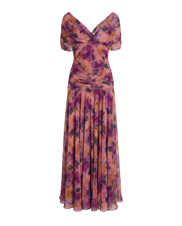 Women's Off-Shoulder Chiffon Evening Gown