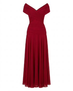 Women's Off-Shoulder Chiffon Evening Gown