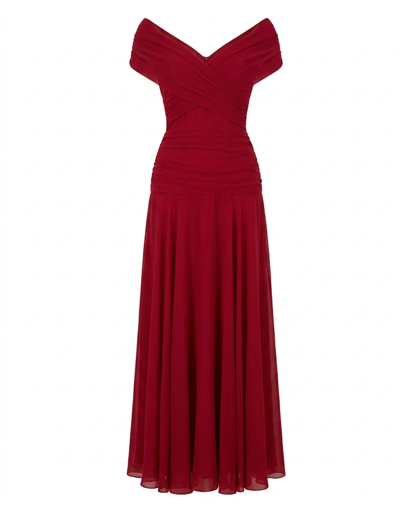 Women's Off-Shoulder Chiffon Evening Gown