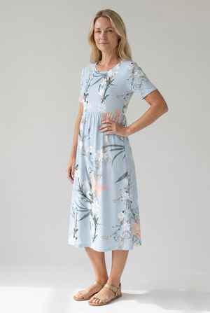 Women's Botanical Bloom A-Line Midi Dress