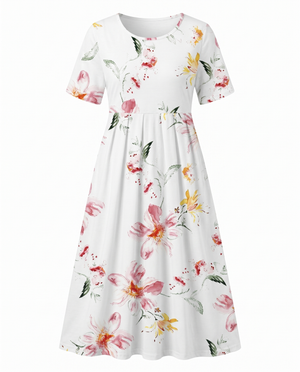 Women's Botanical Bloom A-Line Midi Dress
