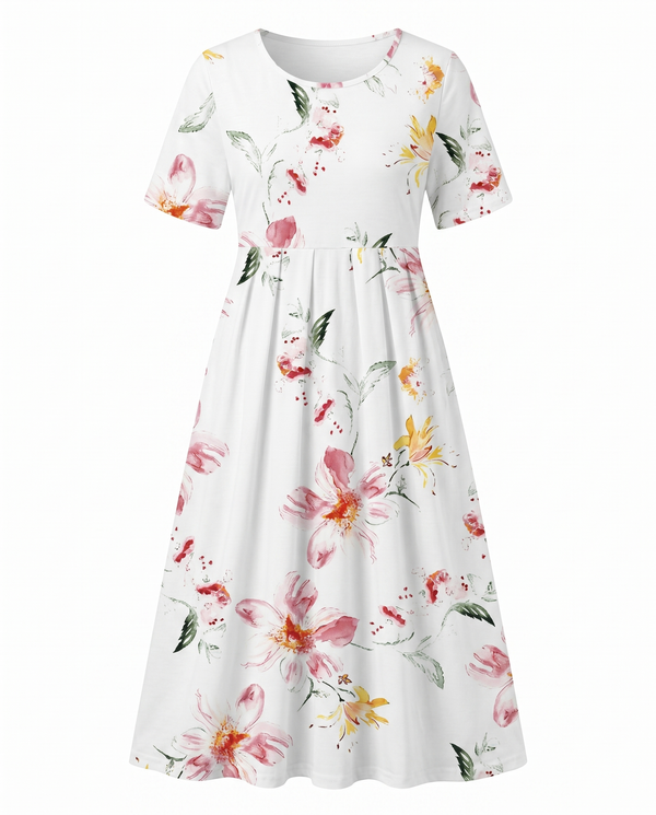 Women's Botanical Bloom A-Line Midi Dress