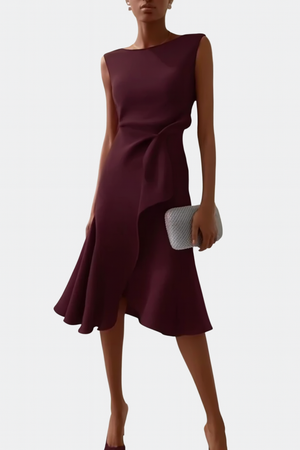 Elegant Women's Sleeveless Wrap Midi Dress