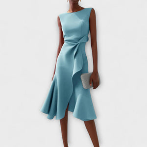 Elegant Women's Sleeveless Wrap Midi Dress