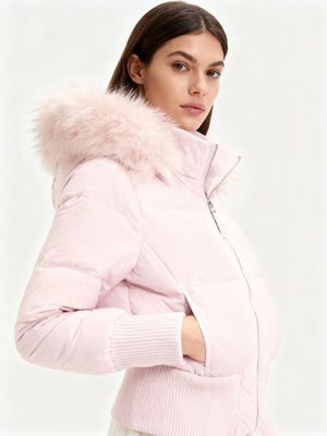 Women's Quilted Winter Jacket Removable Hood