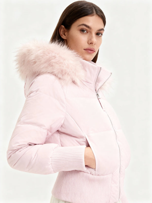 Women's Quilted Winter Jacket Removable Hood