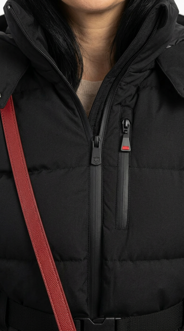 Women's Belted Puffer Winter Jacket