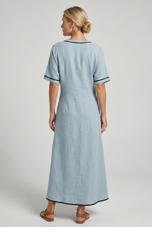 Women's Twist Front Maxi Dress with Draped Waist Detail