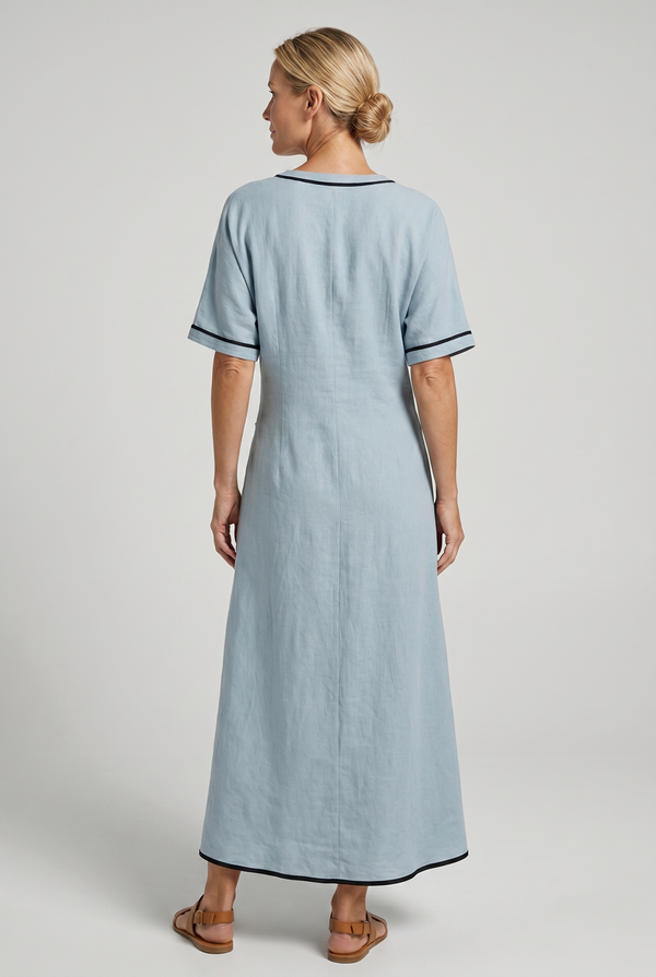 Women's Twist Front Maxi Dress with Draped Waist Detail