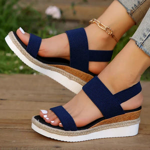 Women's Platform Sandals with Cross-Strap